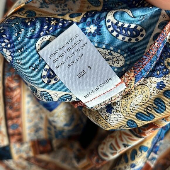 Rumours Handkerchief Front Button Silky Collared Top Oversized Boho Layering - Picture 6 of 7